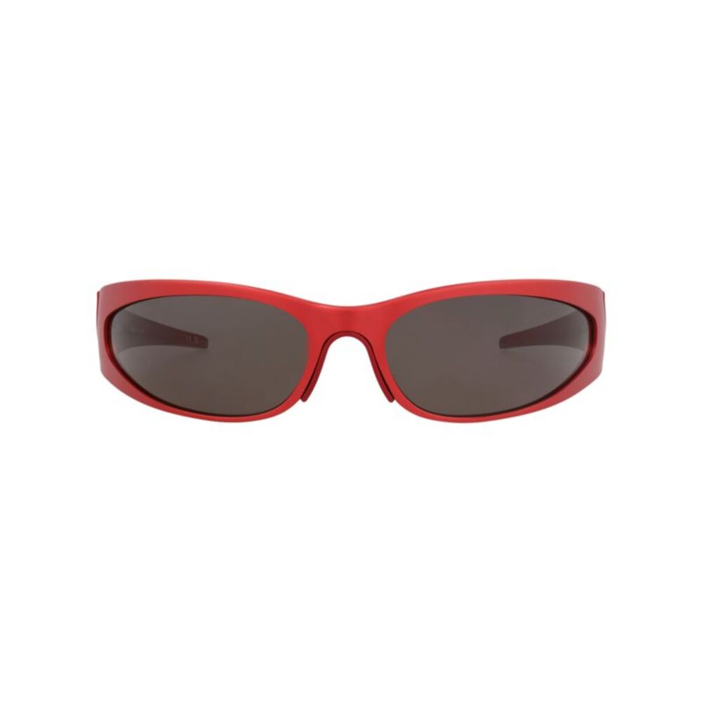 Balenciaga Shield-Frame Alluminium Sunglasses Red Mens